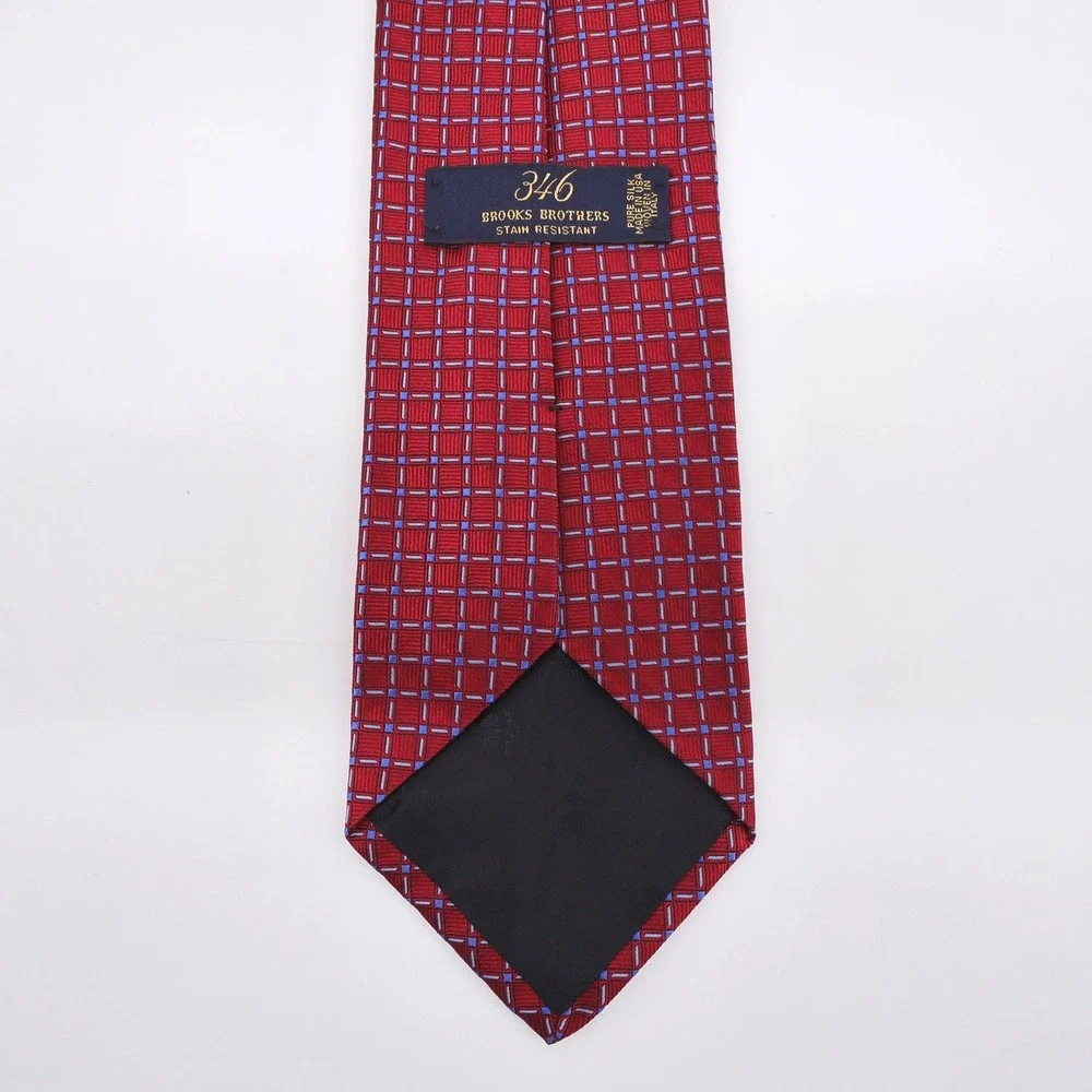 Brooks Brothers Tie Geometric Silk Necktie Red‎ One Size Mens OS